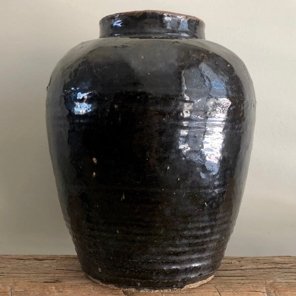 Vintage Dark Glazed Vessel