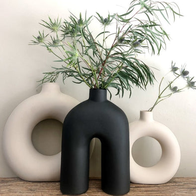 Black Ozo Vase - Centered, Inc.