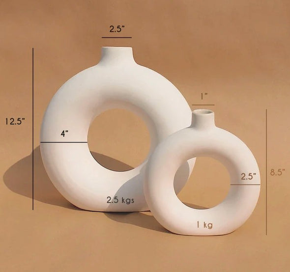 Large Off-White Eternity Vase - Centered, Inc.