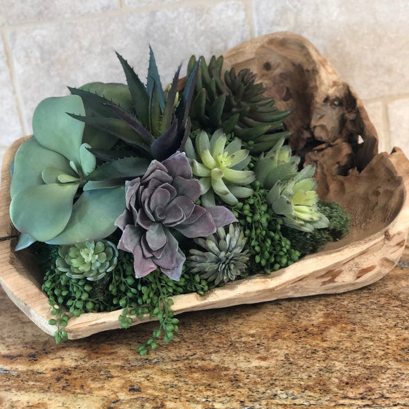 Reclaimed Wood with Faux Succulents - Centered, Inc.