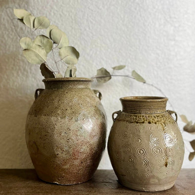 Vintage Clay Handled Vase - Centered, Inc.