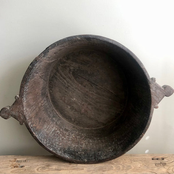 Vintage Handled Bowl- Dark wood - Centered, Inc.